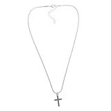 BESTYASH Collar de Cruz para Hombre con Colgante de Circonitas Aleación de Zinc Resistente Joyería de Crucifijo Estilizada para Uso Diario y Celebraciones