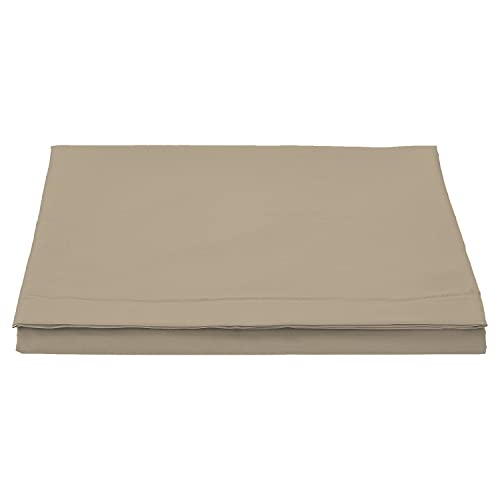 Pizuna Pure Combed Cotton Super King Flat Sheet Simply Taupe