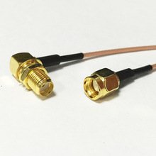 RP-SMA Male Plug Connector Switch SMA Female Jack nut Right Angle Connector RG178 15CM 6" Adapter Ships Quickly From USA