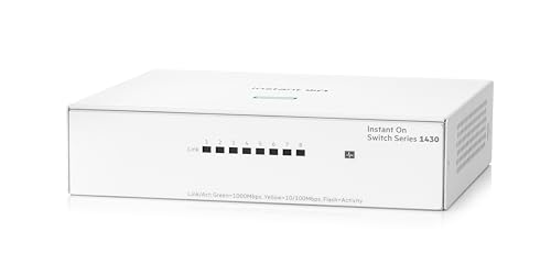 Image of HPE Networking Instant On Switch Series 1430 8-Port Gb Unmanaged Layer 2 Ethernet Switch | 8X 1G | Fan-Less | US Cord (R8R45A#ABA)