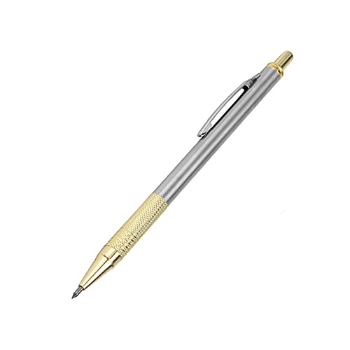 Tbest Scribe mit Diamantspitze Diamant-Glasschneider Scriber Metallschneiden Beschriftungsstift Graveur Glasschneidewerkzeug Silber (Gold)