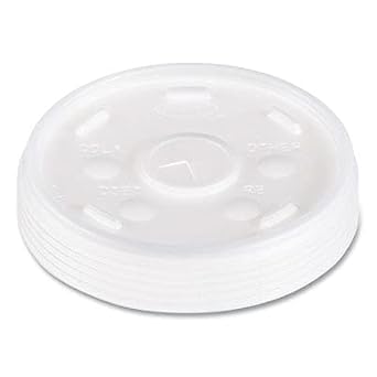 DART Translucent Slotted Foam Cup Lids, 16 oz