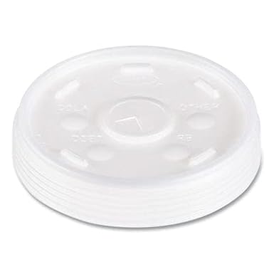 DART Translucent Slotted Foam Cup Lids, 16 oz
