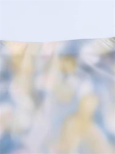 Summer Women Vintage Satin Midi Skirt High Waist Ruffle Print Tie Dye Regular Fit3