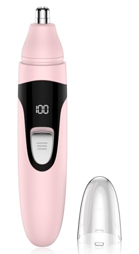 Tondeuse pour les poils du nez tondeuse professionnelle indolore pour les oreilles et le visage rechargeable par Type-C avec des lames à double tranchant...