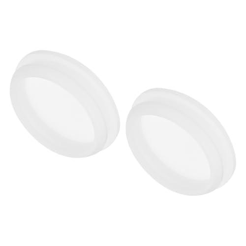 Image of MECCANIXITY 2pcs Silicone Snap in Locking Hole Plugs,50.6mm /2 Inch Mounting Diameter Narrow Groove Width 5mm Panel Seal Cover Round for Kitchen Bulkheads Waterproof Sealing Plugs Clear