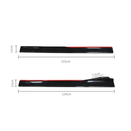 Faldones laterales universales de 2 metros con divisores bicolor negro rojo 4