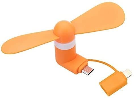 QAWACHH Mobile USB Fan 3 in 1 Orange Colour For Android-iPhone And Type c-image-13