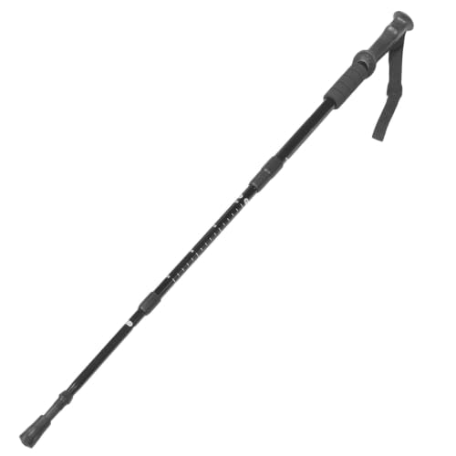 FRCOLOR Walking Stick Hiking Stick Adjustable Trekking Pole Aluminium Alloy Black Strong for Elderly and Wounded Outdoor Walking Hiking Camping