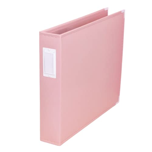 Craftelier Album na zdjęcia ze skóry ekologicznej z różowymi okładkami, 3 pierścieniami i 5 rękawami 30 x 30 cm, idealny do fotografii, układów i kompozycji życiowych