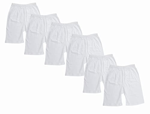 Image of D'Heer Fashion Cycling Shorts for Girls & Kids | Plain Yoga and Jogging Cycling Shorts (Pack of 6) (12 Years - 13 Years) White