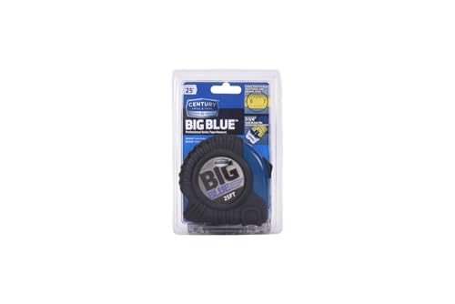 Image of Century Drill & Tool 72825 Big Blue Tape Measure, 25' | Positive blade lock, high-impact chrome case, belt clip, large easy-to-read fractional markings