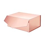 ROSEGLD Gift Box 9x6.5x3.8 Inches, Glossy Gift Box with Lid, Bridesmaid Gift Box, Rectangle Collapsi