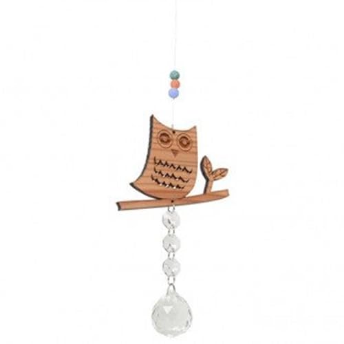 [ふるさと納税][Foreque]サンキャッチャー フクロウ/ハリネズミ/ヒノキ 小国杉 インテリア おしゃれ 贈り物 プレゼント ギフト 贈答用 出産祝い Foreque 熊本 阿蘇 南小国町 (フクロウ)