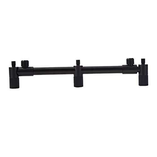 Barras de pesca de carpa con soporte telescópico negro de 3 cabezas 2