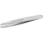Tweezerman Mini Slant Tweezer - Tweezers for Eyebrows, Travel Tweezers for Eyebrows, Facial Hair, Ingrown Hair (Classic Stainless)