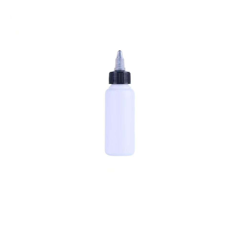 50 Pack Soft Plastic Squeeze Dispensing Bottles with Black Twist Cap, Multi Purpose Bottle for DIY Liquids Mixing,Crafts, Art, Glue, Kitchen,Household, Translucent White (Translucent White,100ml)