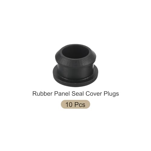 Image of Snap in Locking Hole Plugs Rubber Panel Seal Cover Drilled Silicone Caps, [for Kitchen Rubber, Waterproof Sealing Plugs] - 15mm /0.59in /Black /10Pcs