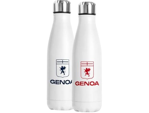 Borraccia Genoa, 750 Ml, Bianca Con Logo Fronte E Retro