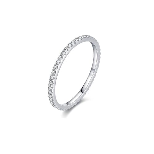 Alliance moissanite en or blanc 14K bague gravée de luxe pour femme