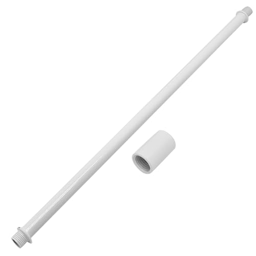 Image of 2pcs White M10 Straight Pipe Lamp Stem Kit with Connector,Threaded Extension Rod Metal Lamp Parts Replacement,with 2pcs M10 Connector(Length:300mm /11.81 inch)