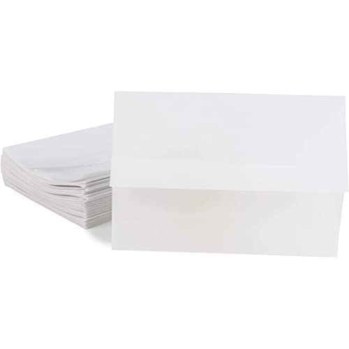 Bright Creations Vellum Jackets for 5x7 Invitations - Pre-Folded Translucent Sleeves Wedding Envelope Liners - Elegant Wraps Wedding Vellum Paper - 100-Pack, White Translucent - 5 x 7 in.