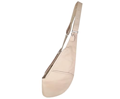 SASH Crossbody Bag - Tan Genuine Leather Purse for Women - Travel Sling Bag with FRID-Protected Wallet