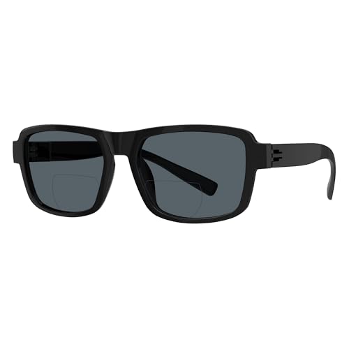 Eyekepper Bifocal Sunglasses for Women Men 2.5, Black Sturdy Frame
