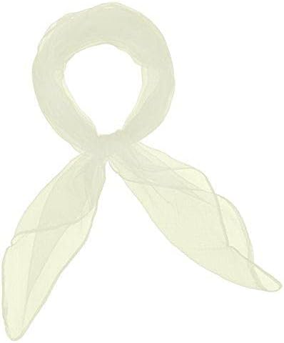 Basic Sense Plain Square Chiffon Neck Scarf For Lady Retro 50s Light Weight