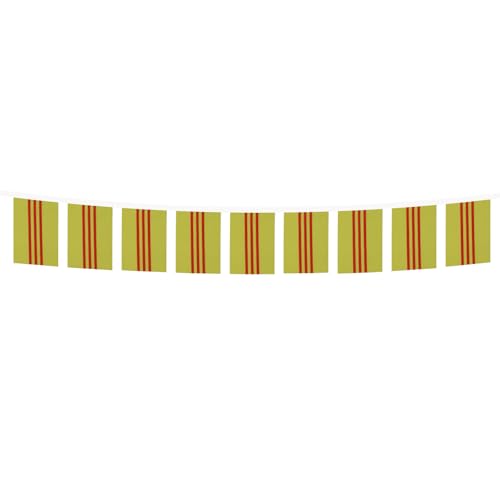 Image of AZ FLAG South Vietnam 6 meters BUNTING Flag 20 flags 9'' x 6'' - Vietnamese STRING flags 15 x 21 cm