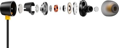 Image of Original Earphone for Realme Buds 3 Type C Wired Earphone in Ear, Built in Mic for Clear Calls, Tangle Free, & Stable Wired Connectivity (Black)