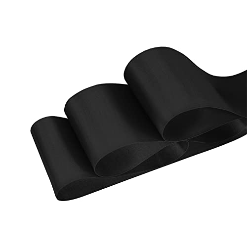 Image of LIUYAXI Black Double Faced Satin Ribbon, 3 inch X 10 Yards, Solid Fabric Ribbons Roll for Wedding Invitations, Bridal Bouquets, Sewing, Party Decorations, Gift Wrapping and More