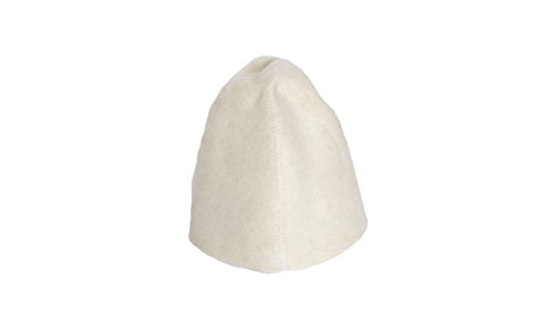 Bonnet de Protection en Feutre Blanc pour Bania Russe ou Sauna - Taille Unique Cover