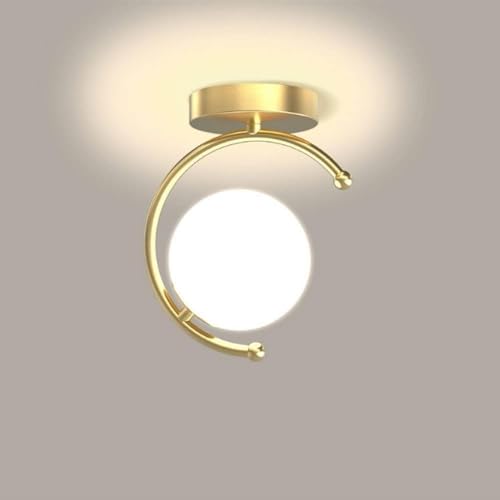 HMASNSEIY Lustre Or Noir Boule de Verre Plafonnier LED Plafonnier PostCafe Bar Plafonnier pour Salon Chambre Cuisine Couloir Entrée Foyer Lampe Suspendue...