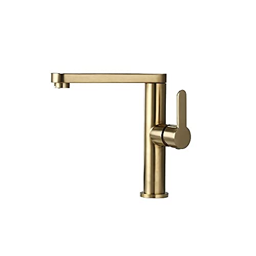 Mitigeur lavabo eau chaude froide tout en cuivre avec poignée de réglage fluide