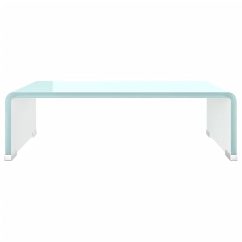 vidaXL TV-Aufsatz Monitorerh&ouml;hung Glasaufsatz TV-B&uuml;hne Fernseher Erh&ouml;hung Monitor Bildschirmerh&ouml;hung Schreibtischaufsatz Glas Gr&uuml;n 40x25x11cm