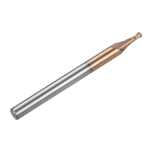Image of HARFINGTON Ball Nose End Mill 2 Flute 1 /8 inch Diameter 1 /4 inch Shank Tungsten Carbide Spiral CNC Router Bits 0.3 inch Cutting Length Single End Ball Cutting Tool for Carving Engraving Grinding