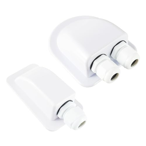 EPLZON IP68 wasserdichte ABS Solar-Kabeleinführungsverschraubung, Einzel/Doppel Solarmodul Kabeldurchführung Dachdurchführung für Wohnmobilen, Wohnwagen, Schiffen(2 Stück)