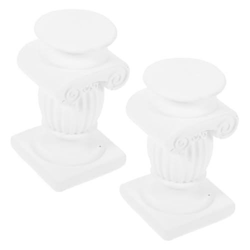 BATHVEVE 2piezas Estatuas De Columna Romana Miniatura De Decoración De Mesa Estilo para Bodas y Paisajismo Soporte para Velas y Centros De Mesa Elegantes