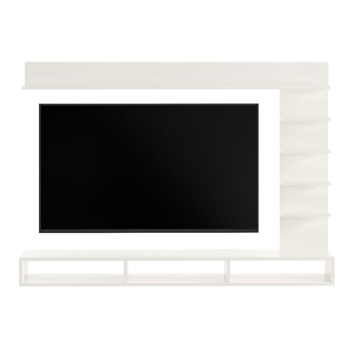 Image of FURNEASER Eplus Engineered Wood Wall Mount TV Unit /TV Stand /TV Cabinet /TV Entertainment Unit /Set Top Box Stand Showcase (Ideal for 50-55 Inch) (D.I.Y) (White)