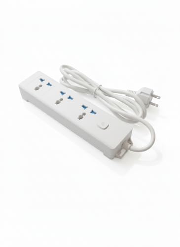 Image of SBF Universal 3 Socket Extension Board with Power Switch and 2M Cord, Multi Plug Power Strip for Home, Office, Computer, Mobile Charging (White(1K3P))