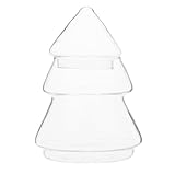 GALPADA Tarro de Vidrio con Forma de Árbol de Navidad Frasco Transparente con Tapa Hermética para Galletas y Decoración Festiva Fiestas Navideñas