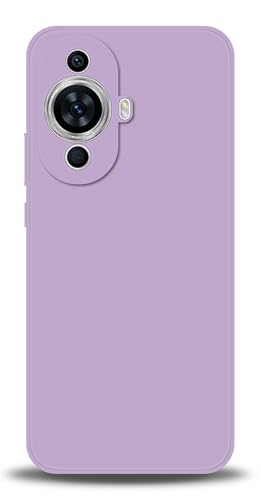 WUACYEAMING Compatible with Huawei nova 11 Case,with Camera Lens Protector Ultra Slim Liquid Silicone Cover Anti-Scratch Shockproof Case-Purple