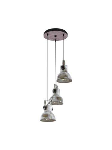 Lustre vintage en argent rustique GL0516, l'élégance du métal patiné à 3 lumières