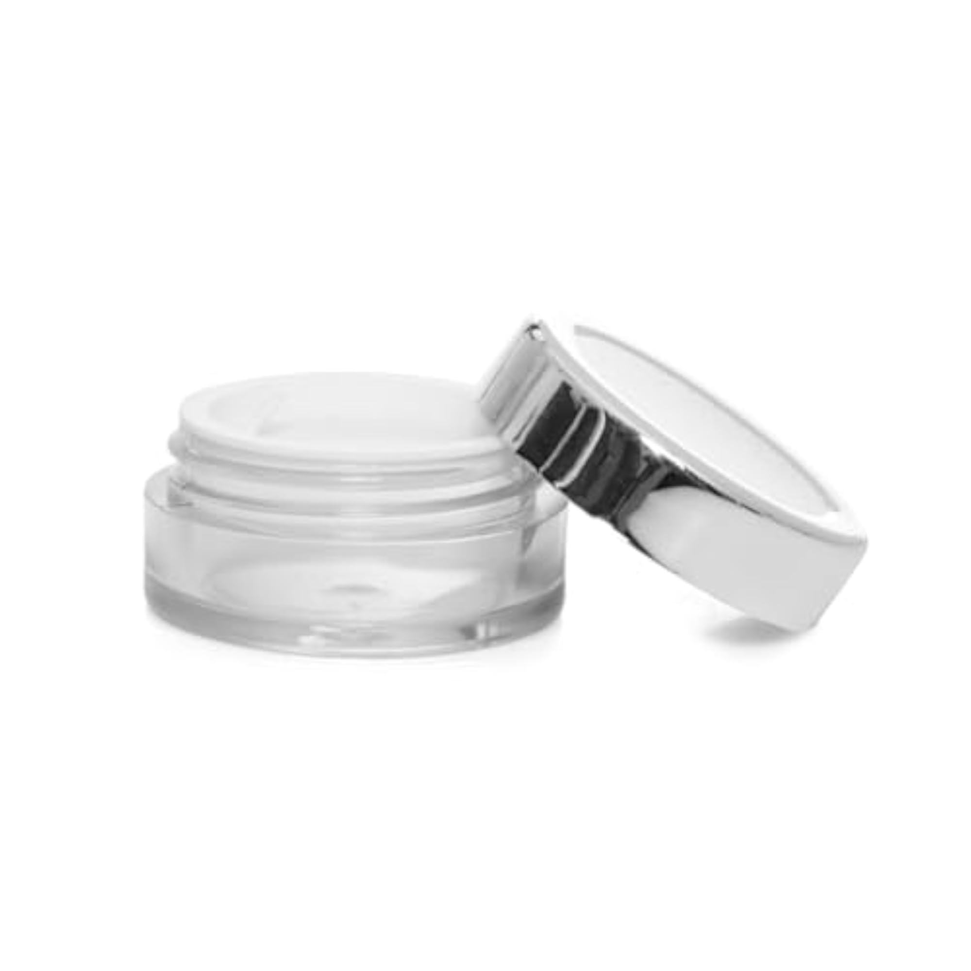 Round Empty Acrylic Cosmetic Cream Container with Golden Cap