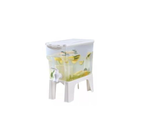 Accesorios Para Baño, Kitchen Dispensador de Bebidas con Llave y Soporte Extraíble, Recipiente de 3.5 Litros Transparente para Agua, Liomonada, Juegos, con Tapa a Presión, Fácil de Abrir...