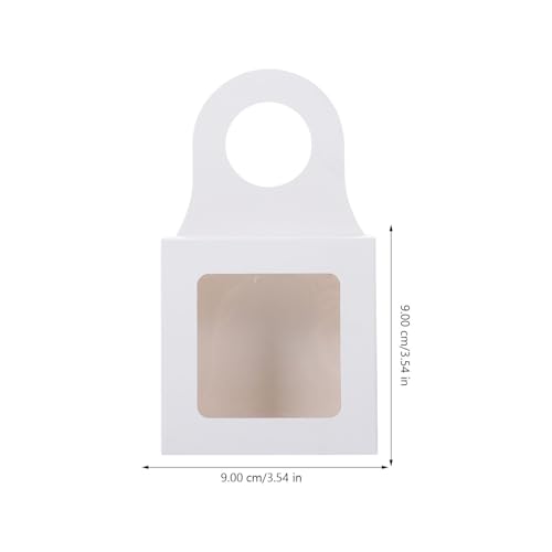 Mikinona 25Pcs White Paper Wine Bottle Gift Boxes with Clear Window Hanging Foldable Storage for Parties Weddings and Special Occasions