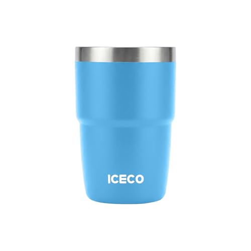 Image of ICECO 8 oz Tumbler, Insulated Espresso Cup Set of 2, Stainless Steel Drinkware, Vacuum Insulated Espresso /Coffee Cup, Stackable Mini Tumbler, Small Cup for Coffee