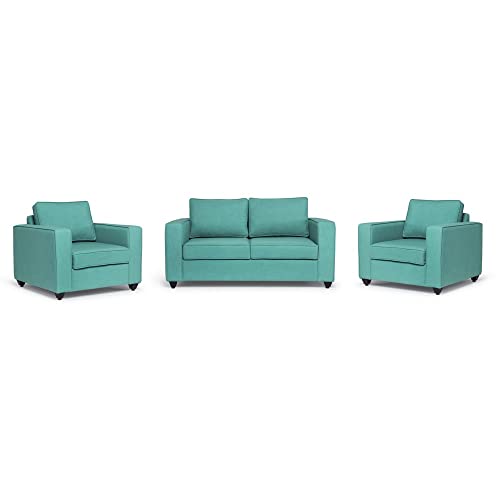 Image of Wakefit Sofa Set | 3 Year Warranty | Sofa 4 Seater, 4 Seater Sofa for Living Room, Wooden Sofa Set, Sofa Set 2+1+1 Seater - Napper(Linen Charm : Linen Charm Lagoon)
