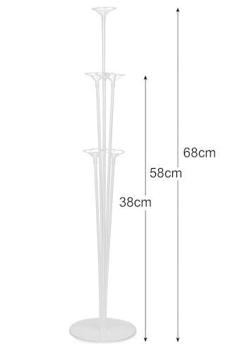 Image of DL Balloon Stand Set - Pack of 2 | Clear Table Desktop Balloon stand Holder with 7 Plastic Sticks, 7 Cups & 1 Base Each | Reusable Decoration Stand for Birthday, Wedding, Anniversary & Home Decor